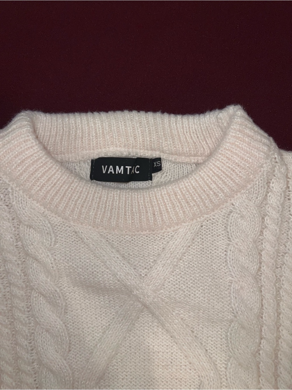 Vamtac Women's Cream Cable Knit Sweater size XS
